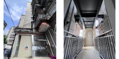 老城区住宅楼道前方是平台如何加装电梯呢? 老城区住宅楼道前方是平台如何加装电梯呢?